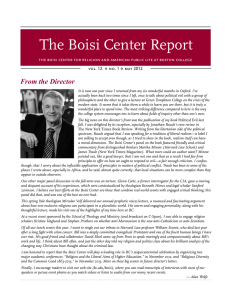 The Boisi Center Report From the Director vol. 12