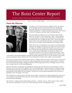 The Boisi Center Report From the Director vol. 9