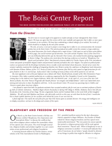 The Boisi Center Report From the Director