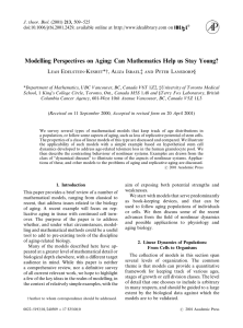 Modelling Perspectives on Aging: Can Mathematics Help us Stay Young? L E -K