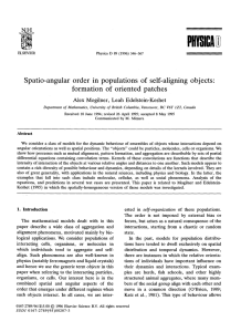 PHYSICA[ Spatio-angular  order  in  populations  of ... formation  of  oriented  patches