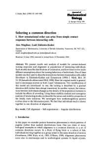 Mathematical 61olo9y S e l e c t i n g  ...