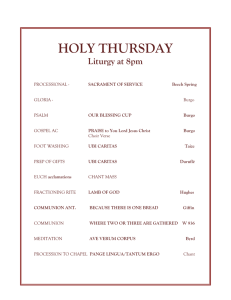 HOLY THURSDAY  Liturgy at 8pm