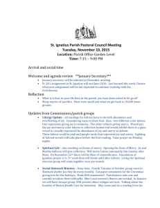 St. Ignatius Parish Pastoral Council Meeting Tuesday, November 10, 2015 Location: