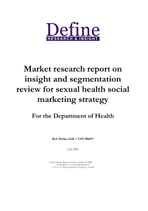 Market research report on insight and segmentation review for sexual health social