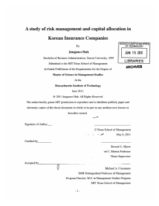 A study of risk management  and capital allocation ... JUN  15 ARCHIVES LIBRARIES