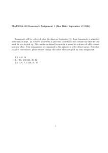 MATH256-103 Homework Assignment 1 (Due Date: September 12 2014)