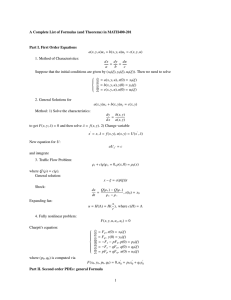A Complete List of Formulas (and Theorems) in MATH400-201 y b