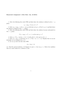 Homework Assignment 1 (Due Date: Jan. 23 2014) x − y plane. xyu