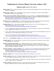 Publications by Western Illinois University Authors: 2011 Names in bold