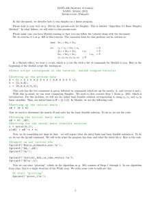 MATLAB/Simplex tutorial SA305, Spring 2012 Instructor: Phillips
