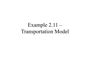 Example 2.11 – Transportation Model
