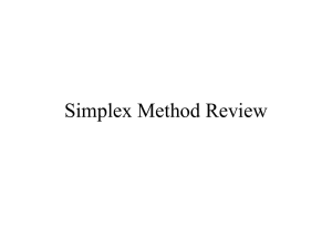 Simplex Method Review