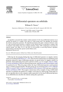 Differential operators on orbifolds William N. Traves ∗