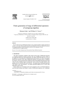 Finite generation of rings of differential operators of semigroup algebras Mutsumi Saito