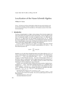 Localization of the Hasse-Schmidt Algebra William N. Traves 46