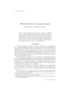 Diﬀerential Algebras on Semigroup Algebras Mutsumi Saito and William N. Traves