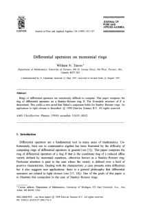 Differential  operators  on  monomial  rings