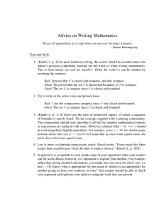 Advice on Writing Mathematics