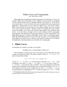 Elliptic Curves and Cryptography