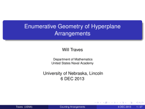 Enumerative Geometry of Hyperplane Arrangements Will Traves University of Nebraska, Lincoln