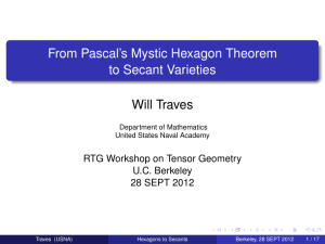From Pascal’s Mystic Hexagon Theorem to Secant Varieties Will Traves