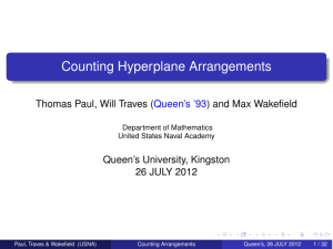 Counting Hyperplane Arrangements Thomas Paul, Will Traves ( ) and Max Wakefield