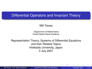Differential Operators and Invariant Theory