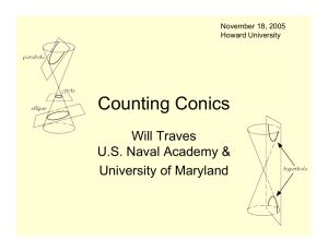 Counting Conics Will Traves U.S. Naval Academy &amp; University of Maryland