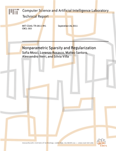 Nonparametric Sparsity and Regularization Computer Science and Artificial Intelligence Laboratory Technical Report