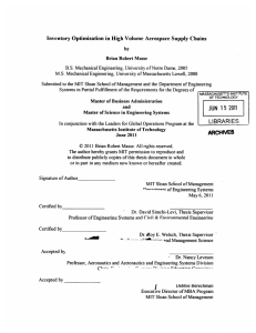 Inventory  Optimization  in High Volume  Aerospace ... by Brian Robert Masse M.S.