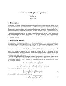 Simple Two-D Raytrace Algorithm 1 Introduction Tom Murphy