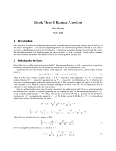 Simple Three-D Raytrace Algorithm 1 Introduction Tom Murphy