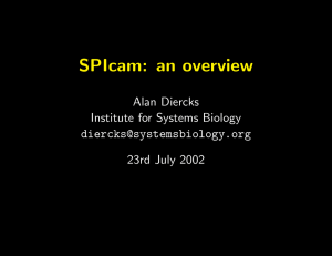 SPIcam: an overview Alan Diercks Institute for Systems Biology