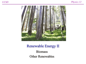 Renewable Energy II Biomass Other Renewables Physics 12