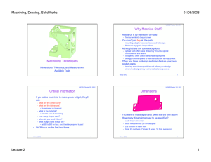 Machining, Drawing, SolidWorks 01/08/2008