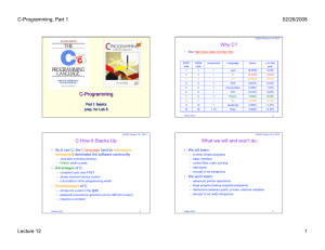 C-Programming, Part 1 02/26/2008