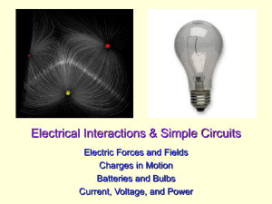 Electrical Interactions &amp; Simple Circuits Electric Forces and Fields Charges in Motion