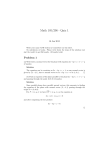 Math 105/206 - Quiz 1 16 Jan 2015