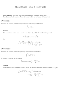 Math 105/206 - Quiz 3, Feb 27 2015
