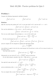 Math 105/206 - Practice problems for Quiz 3 Problem 1 Solution