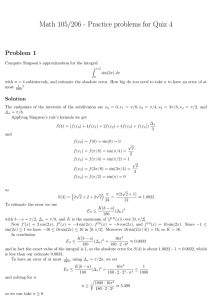 Math 105/206 - Practice problems for Quiz 4 Problem 1