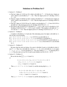 Solutions to Problem Set 5