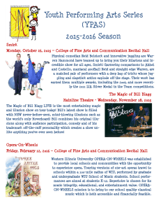 Youth Performing Arts Series (YPAS) 2015-2016 Season Smirk