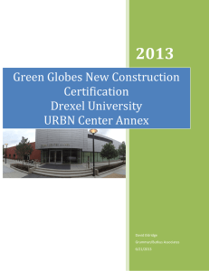 2013 Green Globes New Construction Certification Drexel University