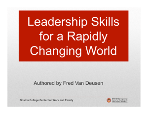 Leadership Skills for a Rapidly Changing World Authored by Fred Van Deusen