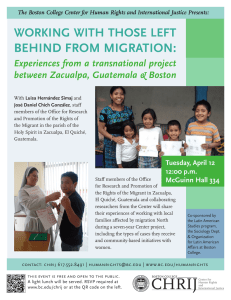 BEHIND FROM MIGRATION: WORKING WITH THOSE LEFT Experiences from a transnational project