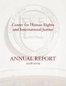 ANNUAL REPORT Center for Human Rights and International Justice 2008-2009
