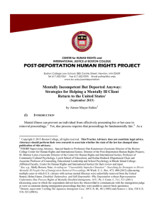 POST-DEPORTATION HUMAN RIGHTS PROJECT