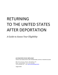 RETURNING TO THE UNITED STATES AFTER DEPORTATION